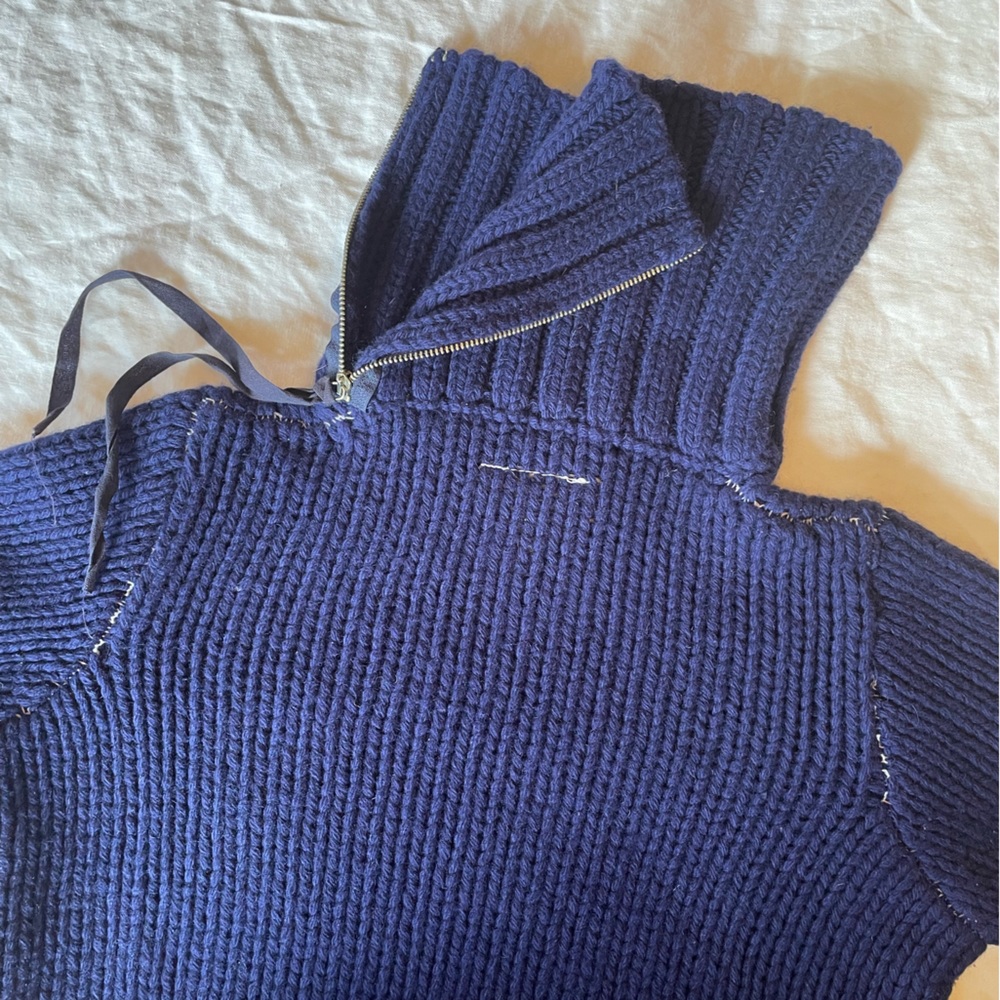 Vintage Margiela MM6 Blue Wool Turtleneck Sweater Miss Deana sz M - Picture 3 of 10